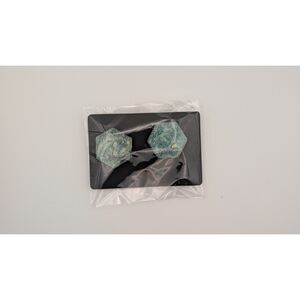 Green Marbled Hexagon Stud Earrings Modern Geometric Resin Stone Style Jewelry